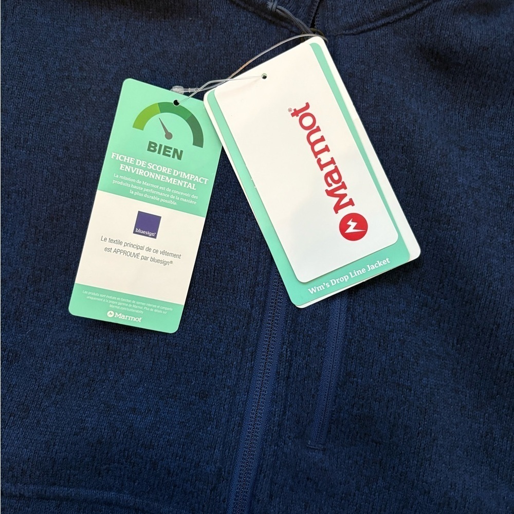 NWT! Marmot Drop Line Fleece Jacket SZ XS, Arctic Navy - Picture 9 of 14